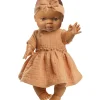 Heless jurk met haarband voor Gordi poppen / caramel