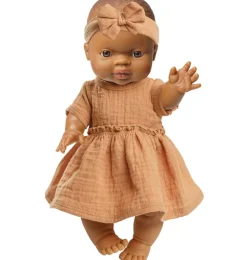 Heless jurk met haarband voor Gordi poppen / caramel