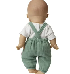 Heless tuinbroek met t-shirt voor Gordi poppen / saliegroen