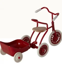 Maileg aanhanger voor de driewieler fiets / rood