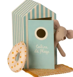 Maileg beach muis little brother met strandhokje en accessoires