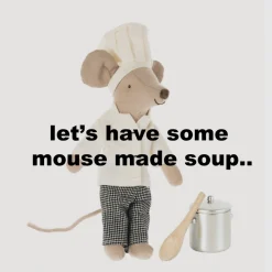 Maileg big brother muis kok met soeppan en lepel