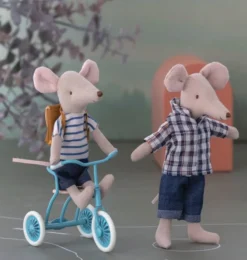 Maileg Big Sister tricycle muis met rode tas