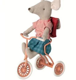Maileg driewieler fiets met abri voor de muisjes / kleur coral
