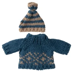 Maileg gebreide trui en muts voor vader muis