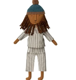 Maileg jungle friends leeuw met pyjama en gebreide muts