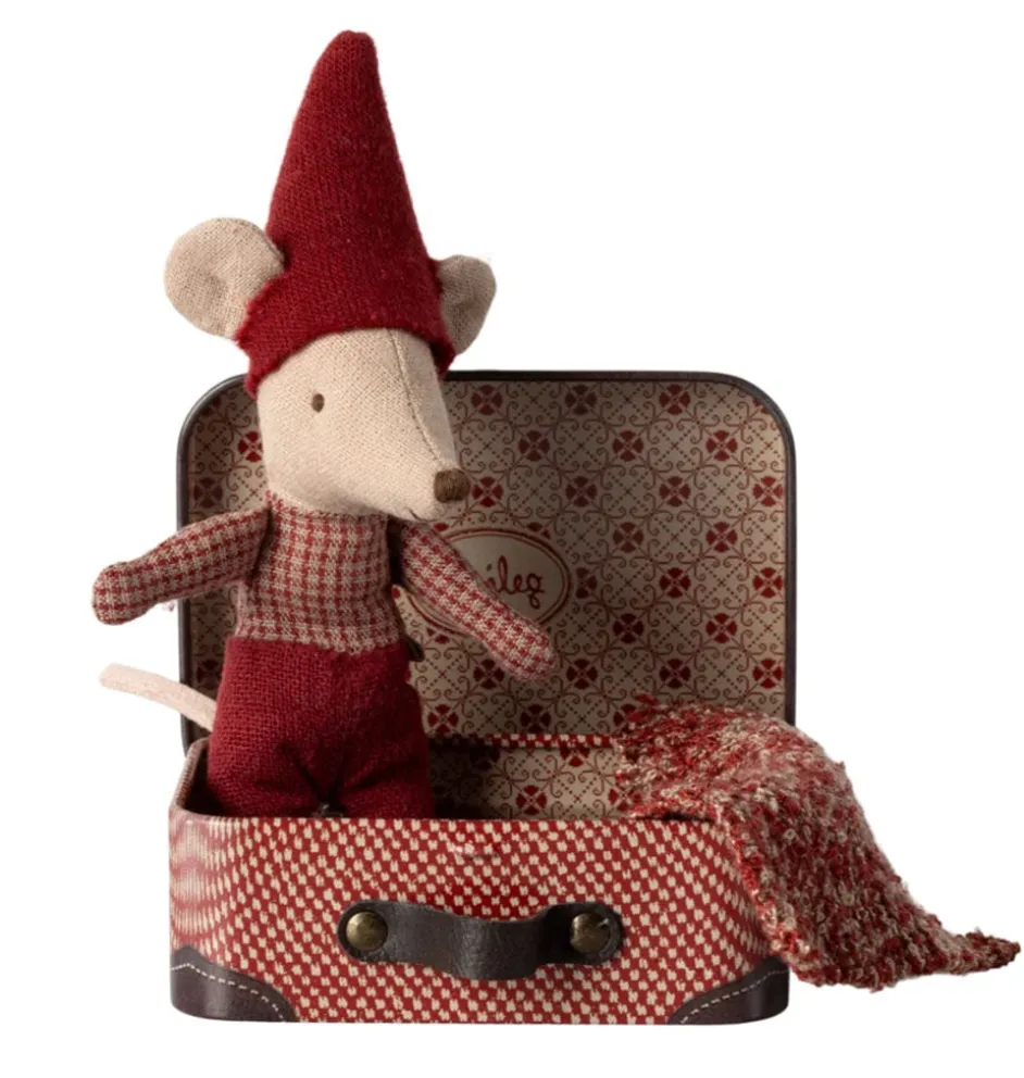 Maileg kerst baby muisje in koffertje
