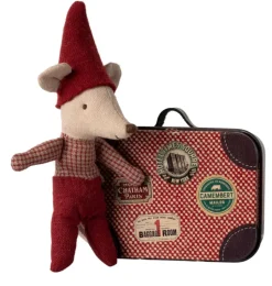 Maileg kerst baby muisje in koffertje