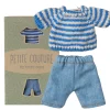 Maileg kledingset big brother muisje / petite couture / broek en gestreept truitje