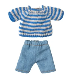 Maileg kledingset big brother muisje / petite couture / broek en gestreept truitje