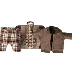 Maileg kledingset grootvader muis met koffertje