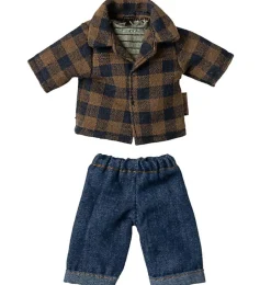 Maileg kledingset vader muis / geruit overhemd en jeans