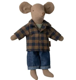 Maileg kledingset vader muis / geruit overhemd en jeans