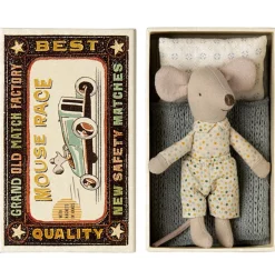 Maileg Little Brother muis in luciferdoos met beddengoed