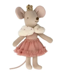 Maileg Little Sister muis prinses in luciferdoos met beddengoed