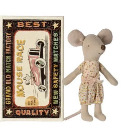 Maileg Little Sister muis in luciferdoos met beddengoed