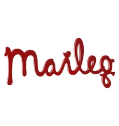 Maileg logo van hout / rood