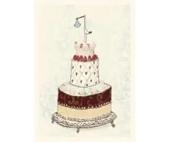 Maileg postkaartje geboorte jongen met ooievaar