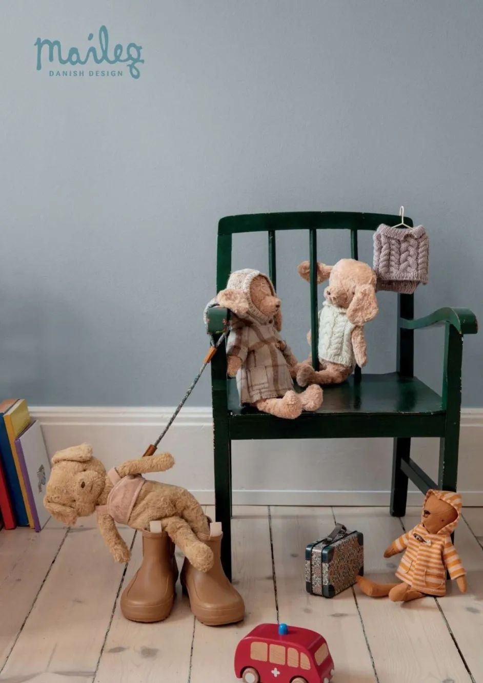 Maileg puppy supply set in metalen koffertje