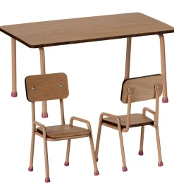 Maileg set tafel met twee stoelen voor de muisjes / dark powder
