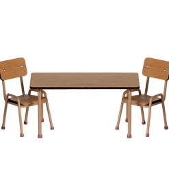 Maileg set tafel met twee stoelen voor de muisjes / dark powder