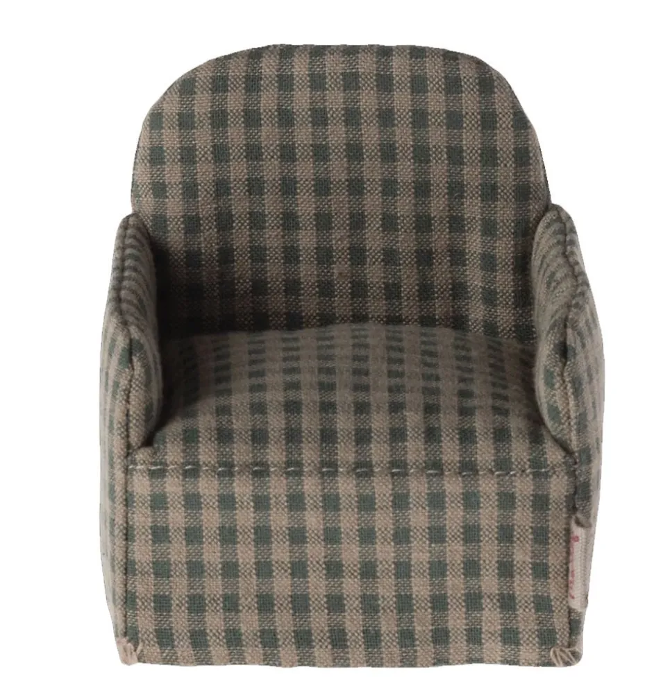 Maileg stoel voor de muisjes / groen geruit