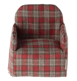 Maileg stoel voor de muisjes / rode ruitprint