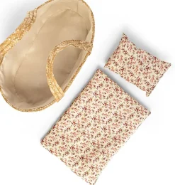 Mamamemo mozesmand / poppenreiswieg met beddengoed voor poppen tot 35 cm