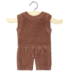 Minikane Barboteuse Orlando en tricot caramel chinu00e9 voor Gordi poppen