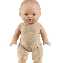 Minikane Barboteuse Orlando en tricot cru00e8me voor Gordi poppen