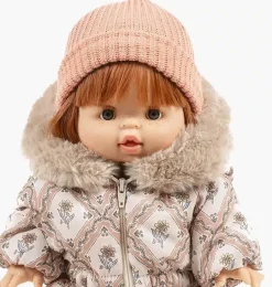 Minikane Gordi poppen en Bambinis gebreide muts Marius / kleur zalmroze