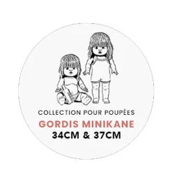 Minikane maillot voor Gordi poppen / zwarte ruit