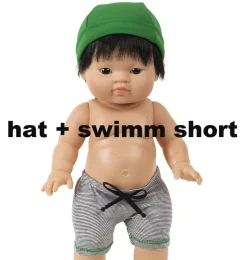 Minikane muts met zwembroek voor Gordi poppen
