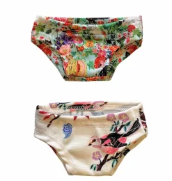 Minikane onderbroekje voor Gordi poppen met vogelprint