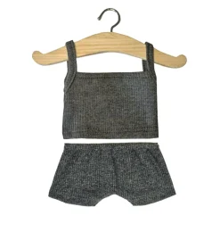 Minikane ondergoedset voor Gordi poppen / anthracite
