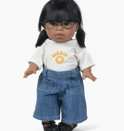 Minikane plastic sandalen voor Gordi poppen zwart