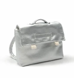Minikane schooltas voor de Gordi poppen / zilver kunstleer