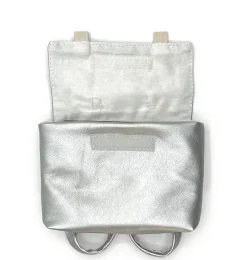 Minikane schooltas voor de Gordi poppen / zilver kunstleer