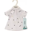 Skru00e5llan grijze jurk met stippen voor poppen van 36 tot 40 cm