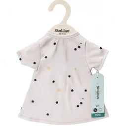 Skru00e5llan grijze jurk met stippen voor poppen van 36 tot 40 cm